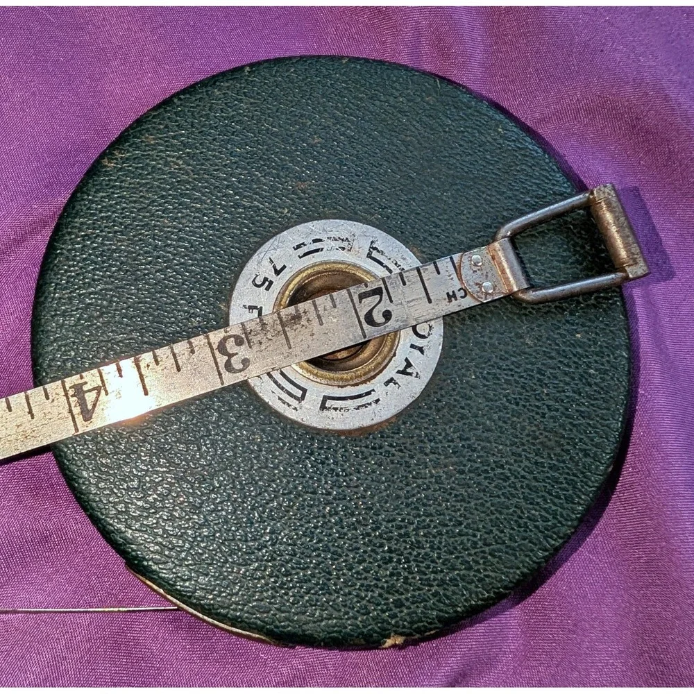 Vtg Lufkin Ni-Clad 75ft Royal Steel Tape Measure Saginaw Mi Green